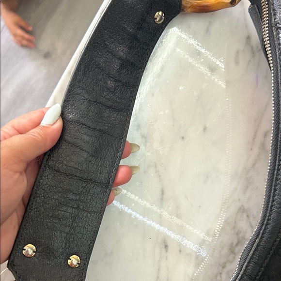 Authentic Gucci Black Hobo Bag with Bamboo Accents - Picture 10 of 15